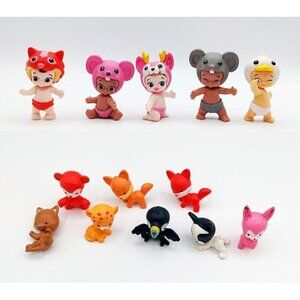 Lot of  13 TWOZIES Babies & Pets Figures Toys Tiny Animal Figures